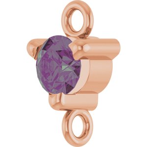 14K Rose Gold Lab-Grown Alexandrite Petite Pav���� Link