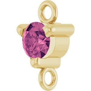 14K Yellow Gold Natural Pink Tourmaline Petite Pav���� Link
