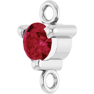 Platinum Natural Ruby Petite Pav���� Link