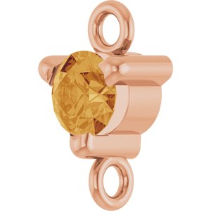 14K Rose Gold Natural Citrine Petite Pav���� Link