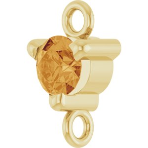 14K Yellow Gold Natural Citrine Petite Pav���� Link