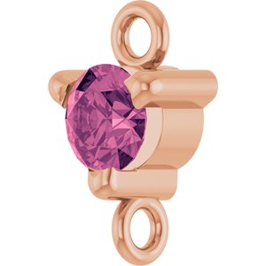 14K Rose Gold Natural Pink Tourmaline Petite Pav���� Link