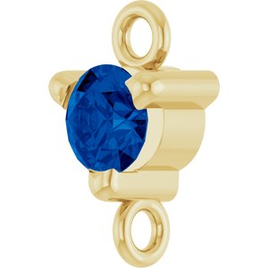 14K Yellow Gold Natural Blue Sapphire Petite Pav���� Link