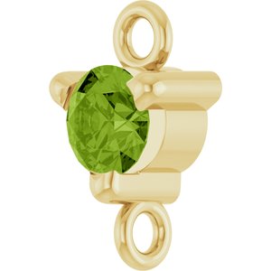 14K Yellow Gold Natural Peridot Petite Pav���� Link