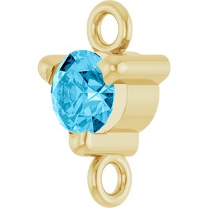 14K Yellow Gold Natural Aquamarine Petite Pav���� Link