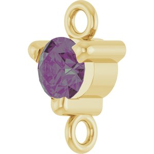 14K Yellow Gold Lab-Grown Alexandrite Petite Pav���� Link