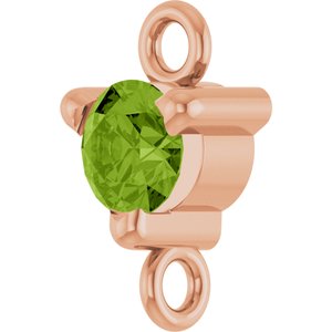 14K Rose Gold Natural Peridot Petite Pav���� Link