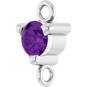 Platinum Natural Amethyst Petite Pav���� Link