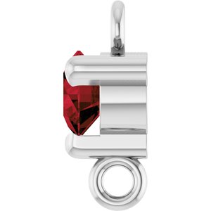 14K White Gold Natural Mozambique Garnet Petite Pav���� Link
