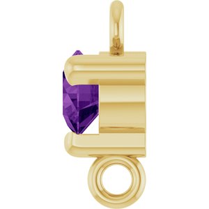14K Yellow Gold Natural Amethyst Petite Pav���� Link