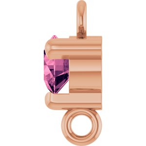 14K Rose Gold Natural Pink Tourmaline Petite Pav���� Link