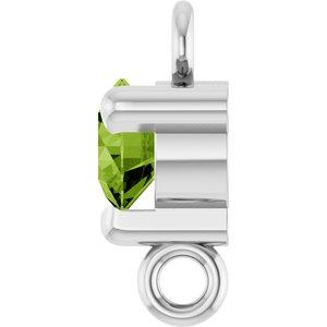 14K White Gold Natural Peridot Petite Pav���� Link