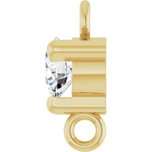 14K Yellow Gold Natural White Sapphire Petite Pav���� Link