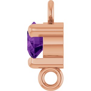 14K Rose Gold Natural Amethyst Petite Pav���� Link