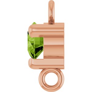 14K Rose Gold Natural Peridot Petite Pav���� Link