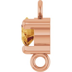 14K Rose Gold Natural Citrine Petite Pav���� Link