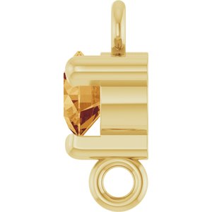 14K Yellow Gold Natural Citrine Petite Pav���� Link