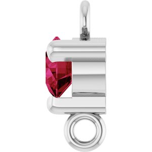 14K White Gold Lab-Grown Ruby Petite Pav���� Link