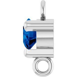 Platinum Lab-Grown Blue Sapphire Petite Pav���� Link