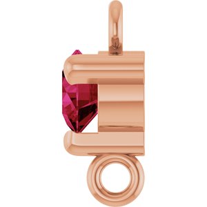 14K Rose Gold Lab-Grown Ruby Petite Pav���� Link