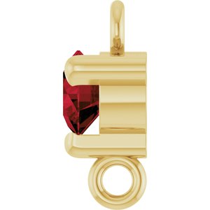 14K Yellow Gold Natural Mozambique Garnet Petite Pav���� Link