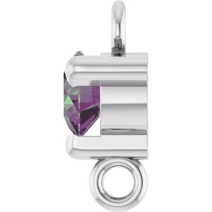 14K White Gold Lab-Grown Alexandrite Petite Pav���� Link
