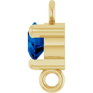 14K Yellow Gold Natural Blue Sapphire Petite Pav���� Link