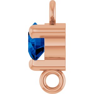 14K Rose Gold Lab-Grown Blue Sapphire Petite Pav���� Link