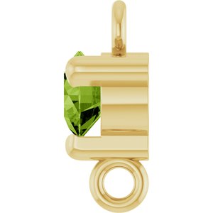14K Yellow Gold Natural Peridot Petite Pav���� Link