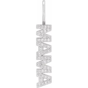 Sterling Silver 1/10 CTW Natural Diamond Mama Charm/Pendant