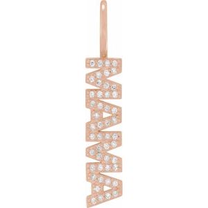 14K Rose Gold 1/10 CTW Natural Diamond Mama Charm/Pendant