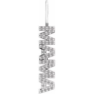 Continuum Sterling Silver .80 mm Round Accented Mama Charm/Pendant Mounting – image 7