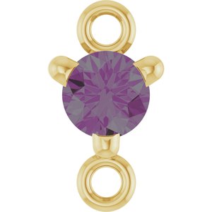 14K Yellow Gold Petite Pav���� Lab-Grown Alexandrite Link