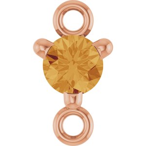 14K Rose Gold Petite Pav���� Natural Citrine Link