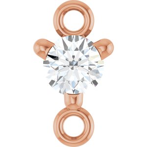 14K Rose Gold Petite Pav���� Natural White Sapphire Link