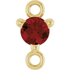 14K Yellow Gold Petite Pav���� Natural Mozambique Garnet Link