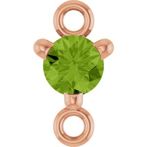14K Rose Gold Petite Pav���� Natural Peridot Link