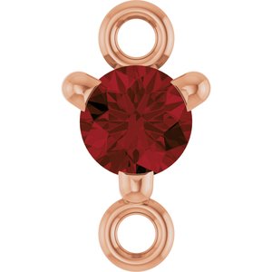 14K Rose Gold Petite Pav����  Natural Mozambique Garnet Link