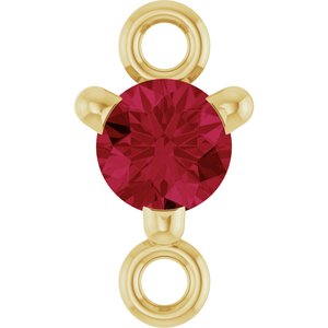 14K Yellow Gold Petite Pav���� Natural Ruby Link