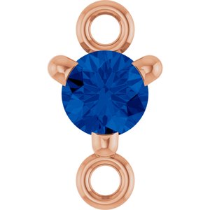 14K Rose Gold Petite Pav���� Lab-Grown Blue Sapphire Link