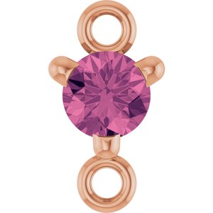 14K Rose Gold Petite Pav���� Natural Pink Tourmaline Link