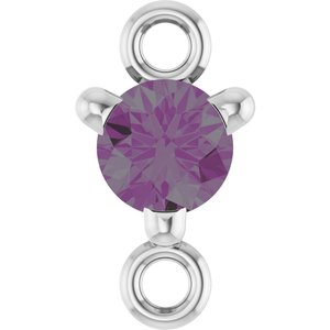 Platinum Petite Pav���� Lab-Grown Alexandrite Link