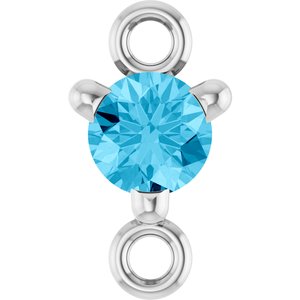 Platinum Petite Pav���� Natural Aquamarine Link