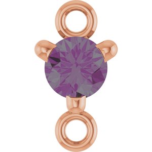 14K Rose Gold Petite Pav���� Lab-Grown Alexandrite Link