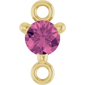 14K Yellow Gold Petite Pav����  Natural Pink Tourmaline Link