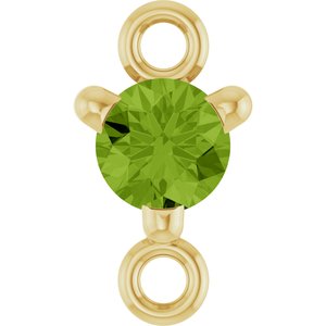 14K Yellow Gold Petite Pav����  Natural Peridot Link