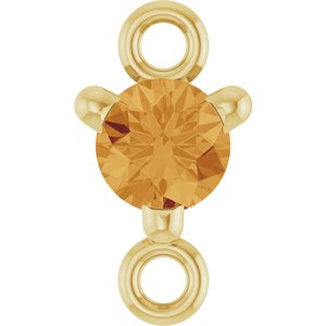14K Yellow Gold Petite Pav���� Natural Citrine Link