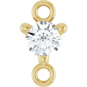 14K Yellow Gold Petite Pav���� 1/10 CT Natural Diamond Link