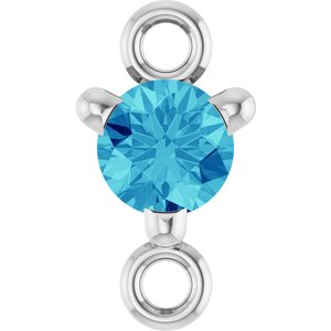 Platinum Petite Pav���� Natural Blue Zircon Link