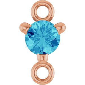 14K Rose Gold Petite Pav���� Natural Blue Zircon Link